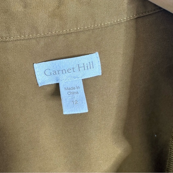 Garnet Hill Tan Popover Blouse V neck 12 - Picture 6 of 8
